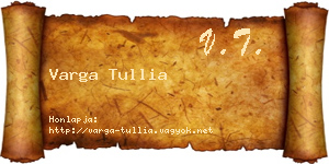 Varga Tullia névjegykártya